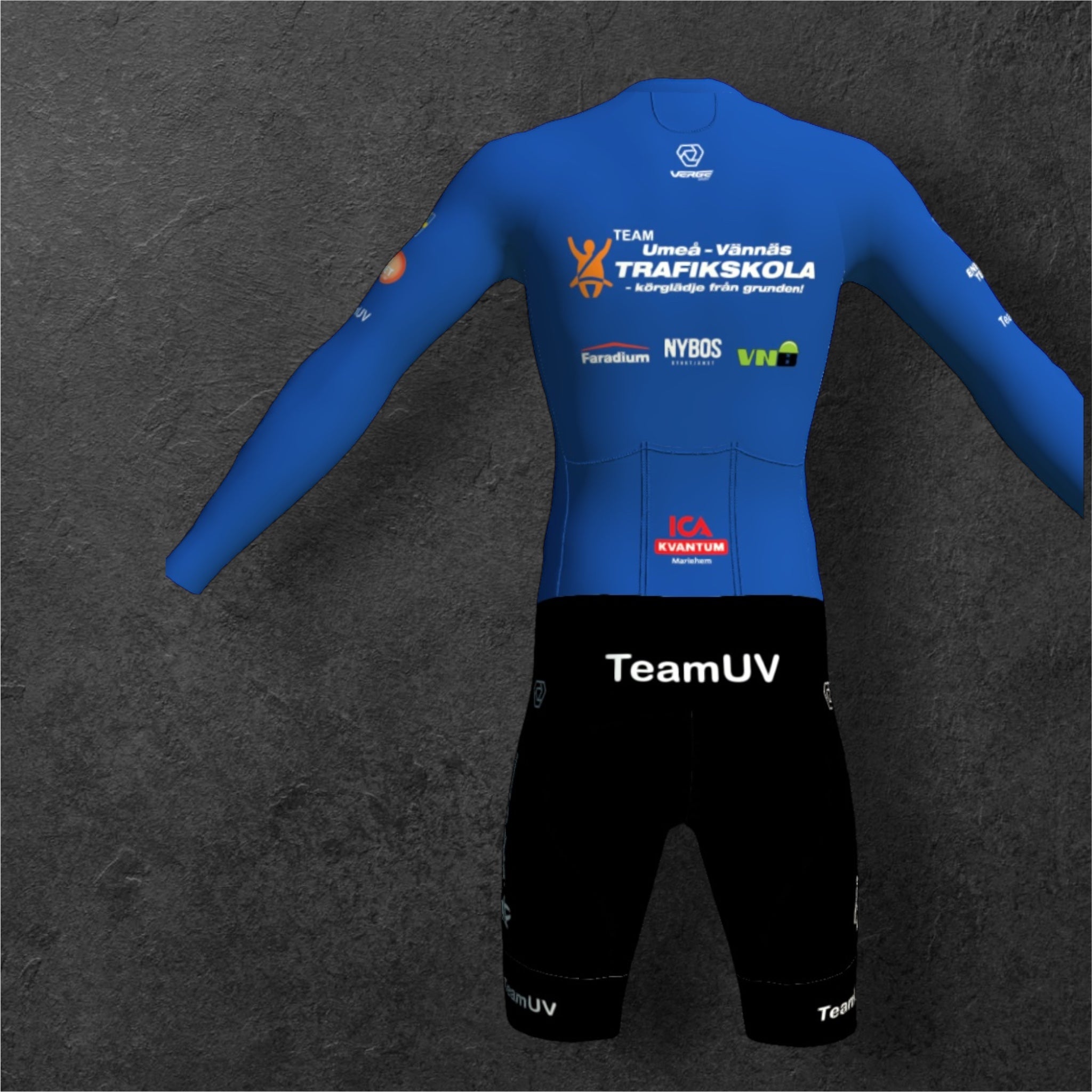 TEAM UV [DAM]  -  STRIKE LS CARRERA Speedsuit (With Pockets) - BLÅ