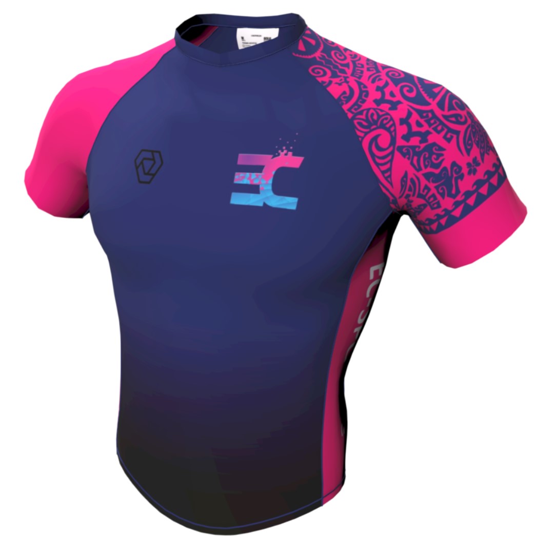 EC SPORT [Herr] - Running Top SS- V NECK [FITTED]